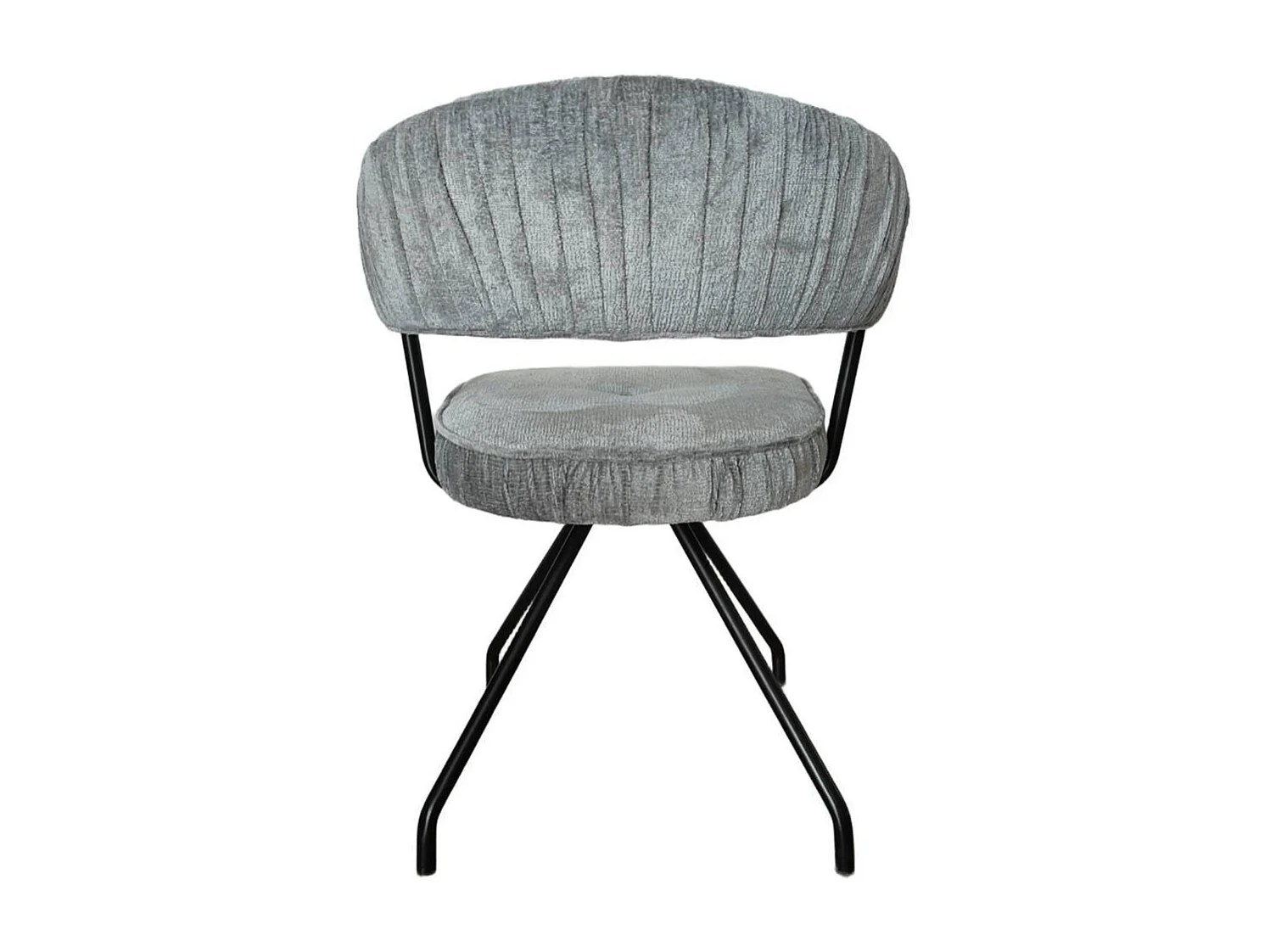 Polsterstuhl Armlehnstuhl in Grau aus Chenillegewebe (2er Set)