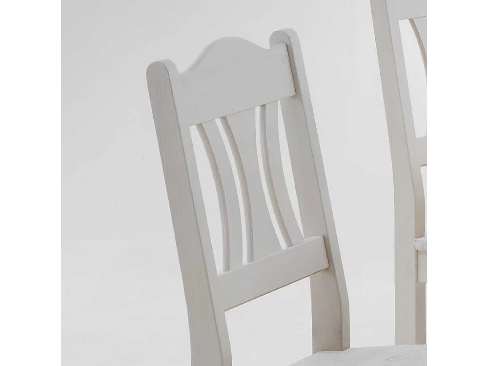 Massiv Esszimmerstuhl in Weiß Kiefer (2er Set)