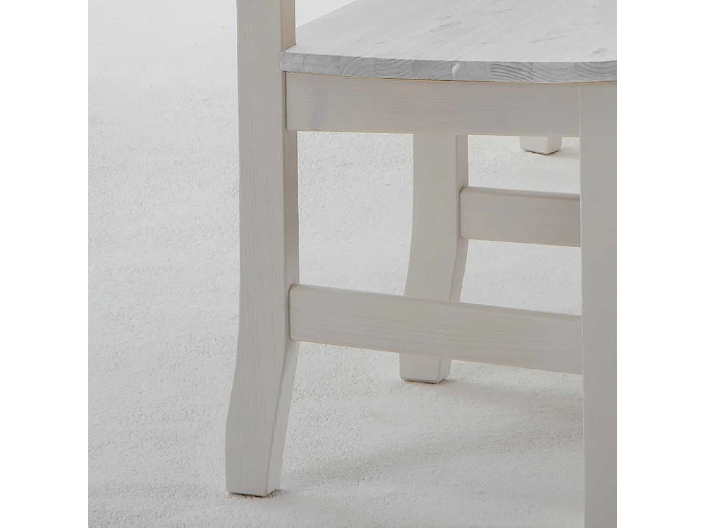 Massiv Esszimmerstuhl in Weiß Kiefer (2er Set)