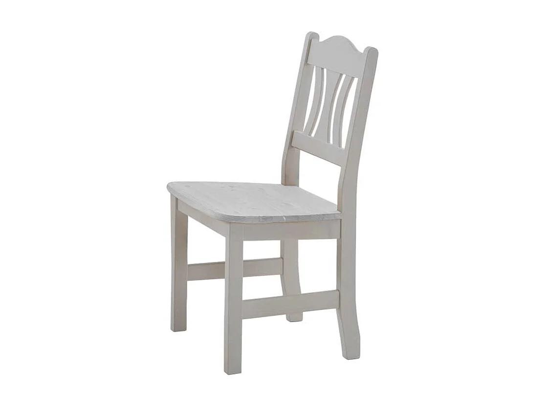 Massiv Esszimmerstuhl in Weiß Kiefer (2er Set)