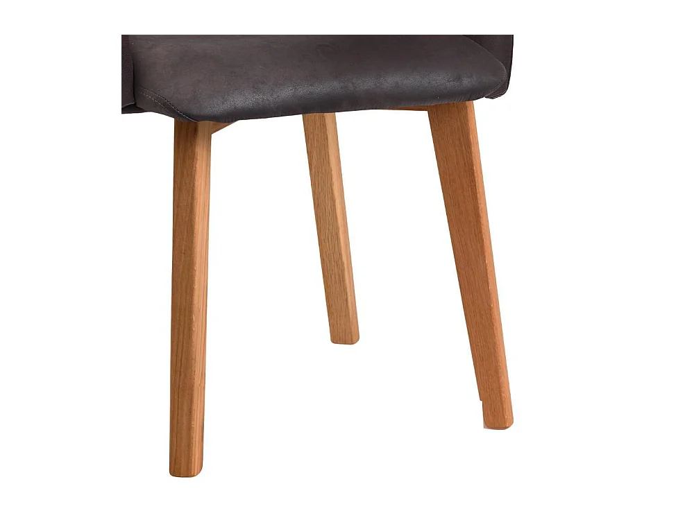 Armlehnstuhl Polsterstuhl Esszimmer in Dunkelbraun mit Gestell aus Massivholz