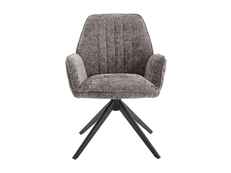 Essstuhl Polsterstuhl aus Metall und Chenillegewebe (2er Set)