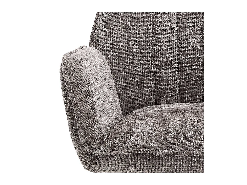 Essstuhl Polsterstuhl aus Metall und Chenillegewebe (2er Set)