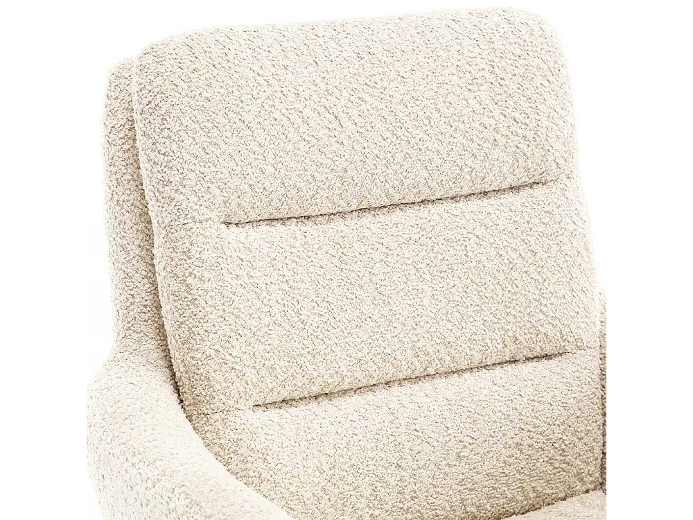 Polsterstuhl Esszimmer Boucle in Cremefarben Gestell aus Metall (2er Set)