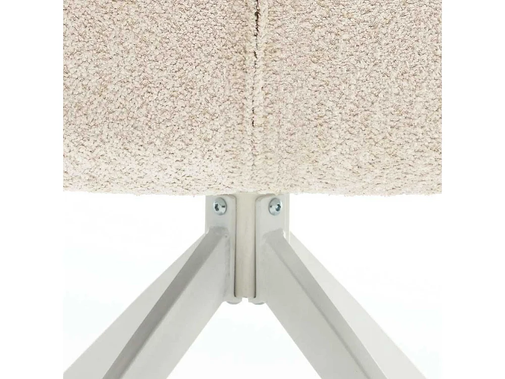 Polsterstuhl Esszimmer Boucle in Cremefarben Gestell aus Metall (2er Set)