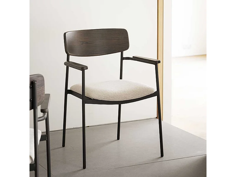 Stuhl Esszimmer Esszimmerstuhl mit Armlehnen und Bezug (2er Set)