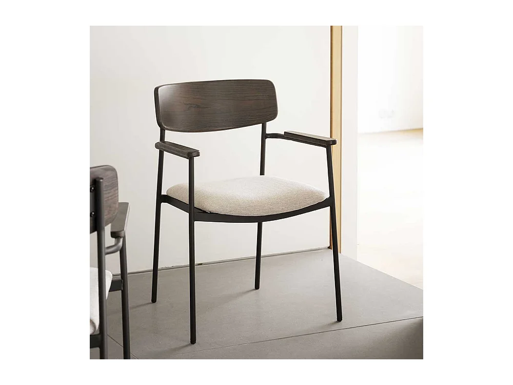 Stuhl Esszimmer Esszimmerstuhl mit Armlehnen und Bezug (2er Set)