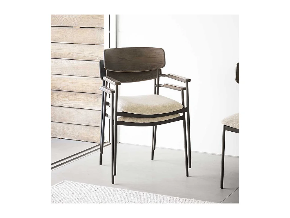 Stuhl Esszimmer Esszimmerstuhl mit Armlehnen und Bezug (2er Set)