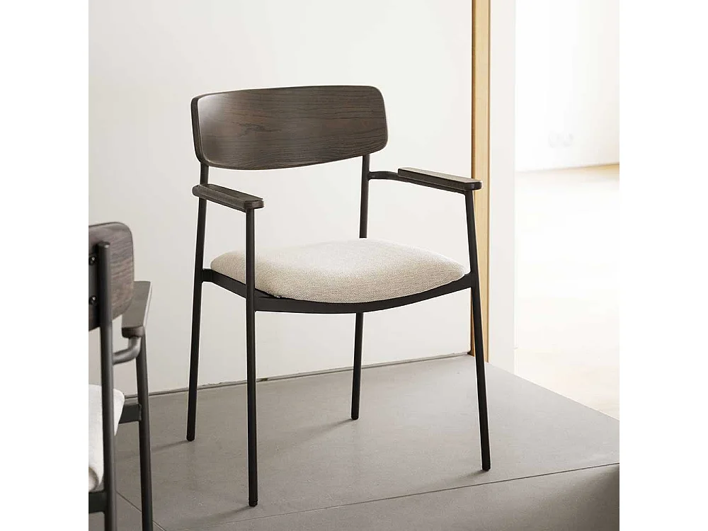 Stuhl Esszimmer Esszimmerstuhl mit Armlehnen und Bezug (2er Set)