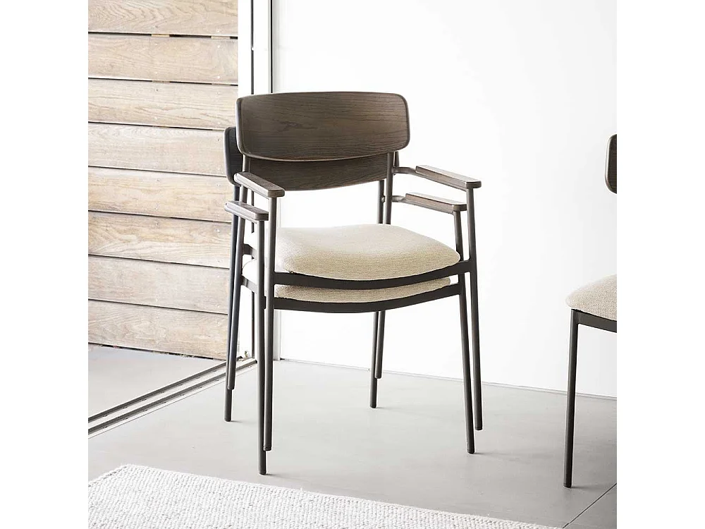 Stuhl Esszimmer Esszimmerstuhl mit Armlehnen und Bezug (2er Set)