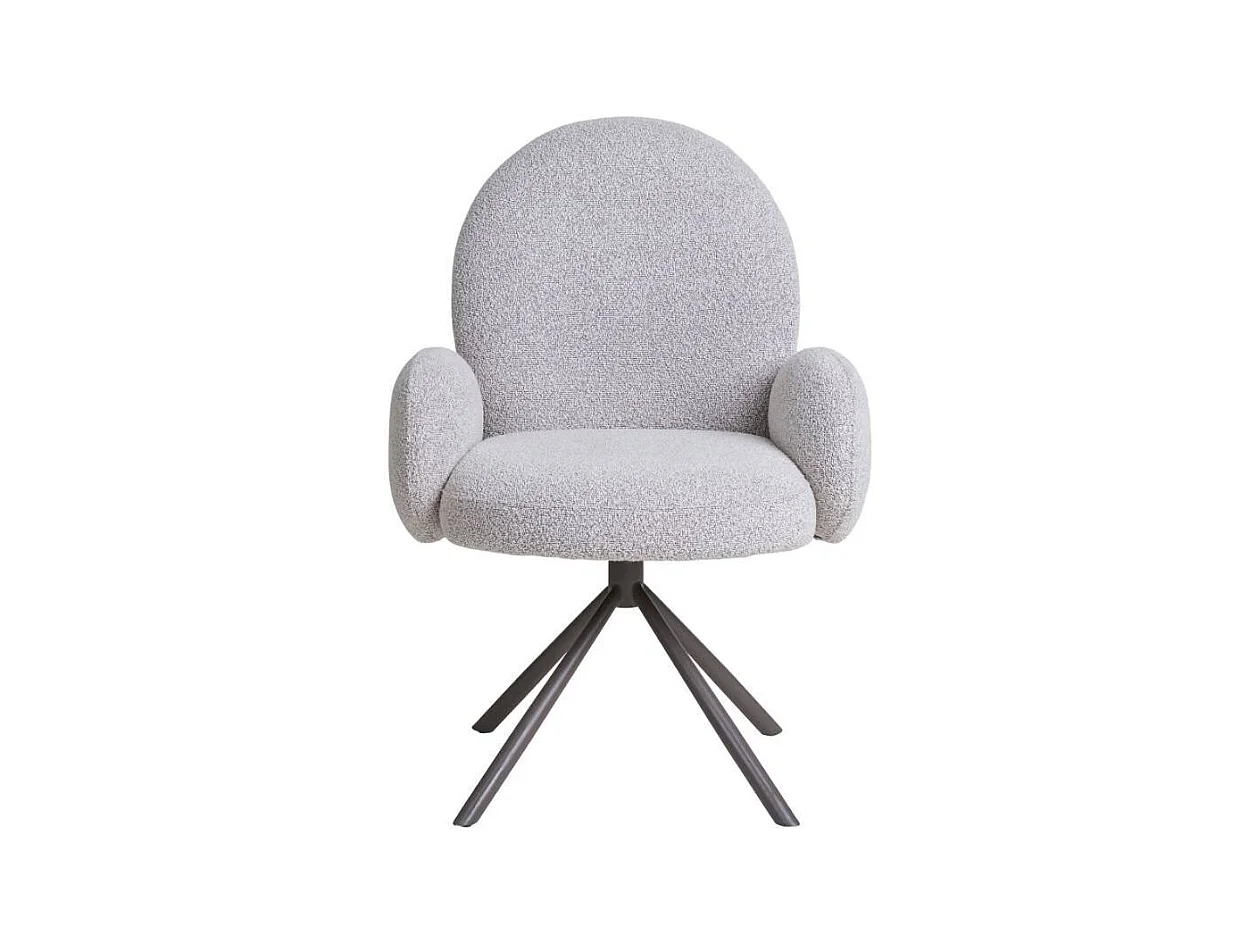 Polsterstuhl Esszimmerstuhl in Beige mit Gestell aus Metall