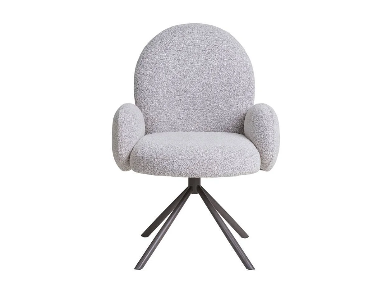 Polsterstuhl Esszimmerstuhl in Beige mit Gestell aus Metall