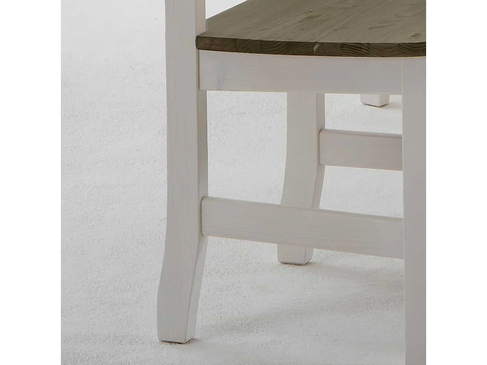 Holzstuhl in Weiß Grau Kiefer massiv (2er Set)