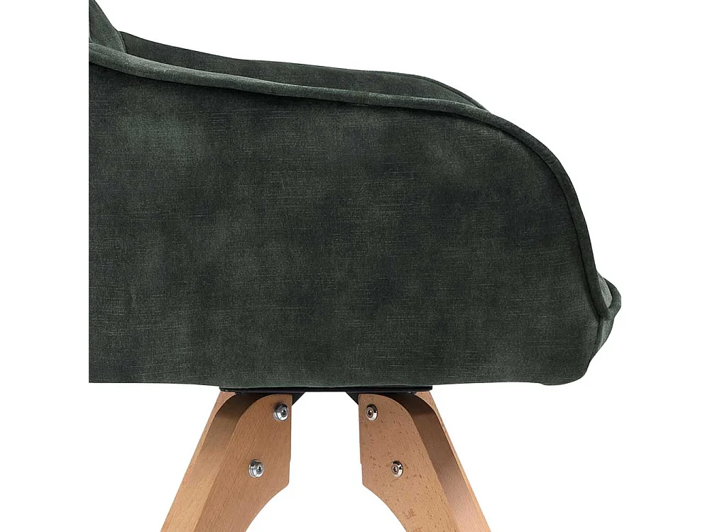 Esszimmerstuhl in Dunkelgrün Eichefarben