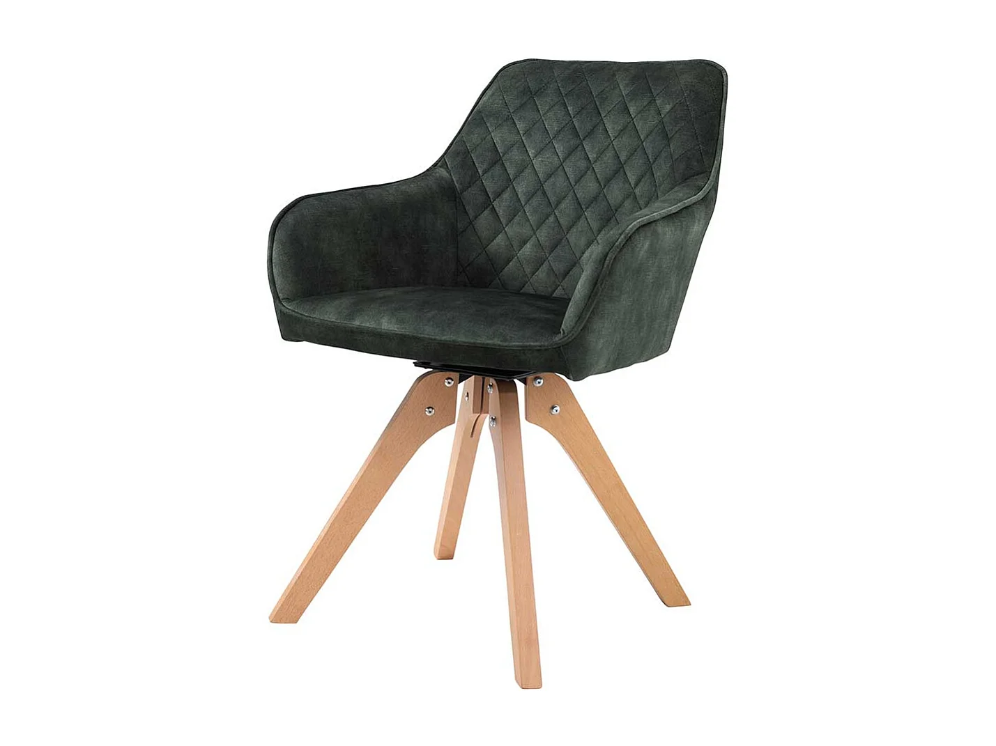 Esszimmerstuhl in Dunkelgrün Eichefarben