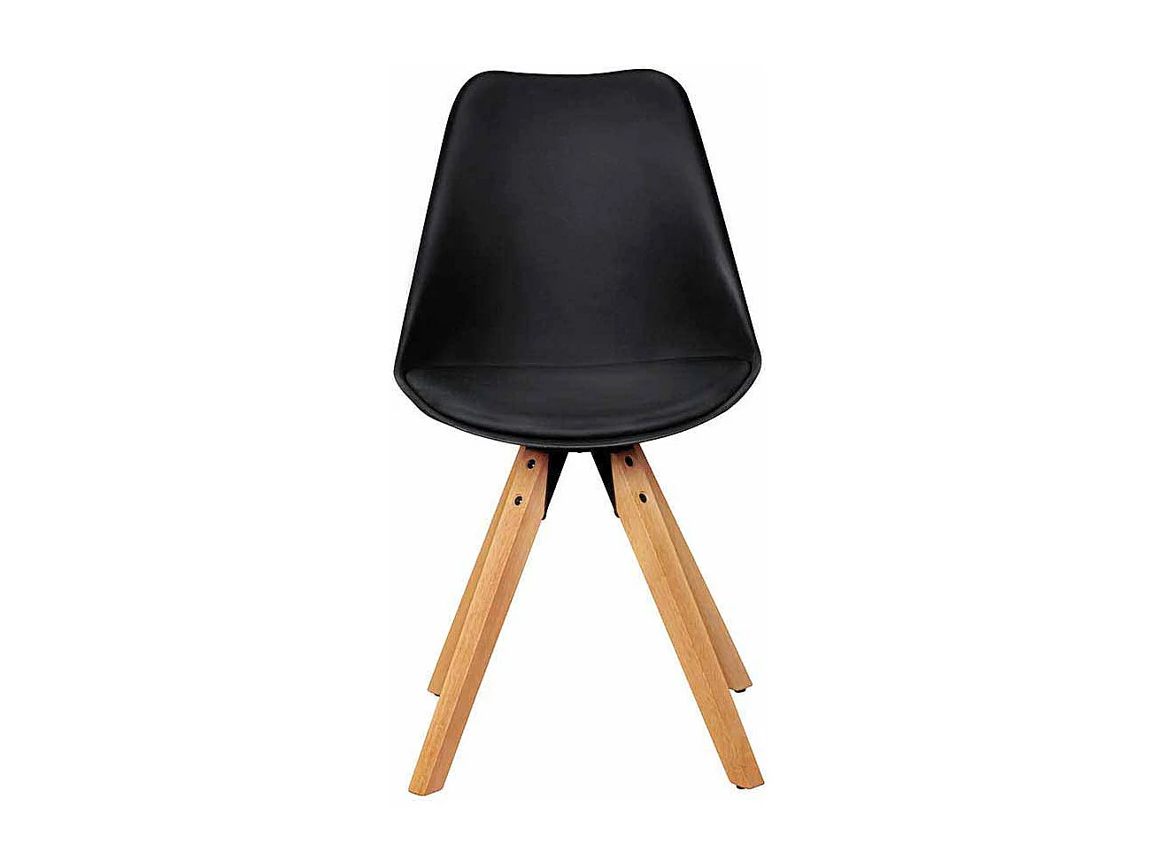 Esszimmer Schalenstuhl in Schwarz Holzbeine (2er Set)