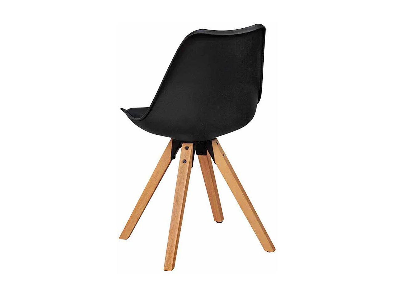 Esszimmer Schalenstuhl in Schwarz Holzbeine (2er Set)