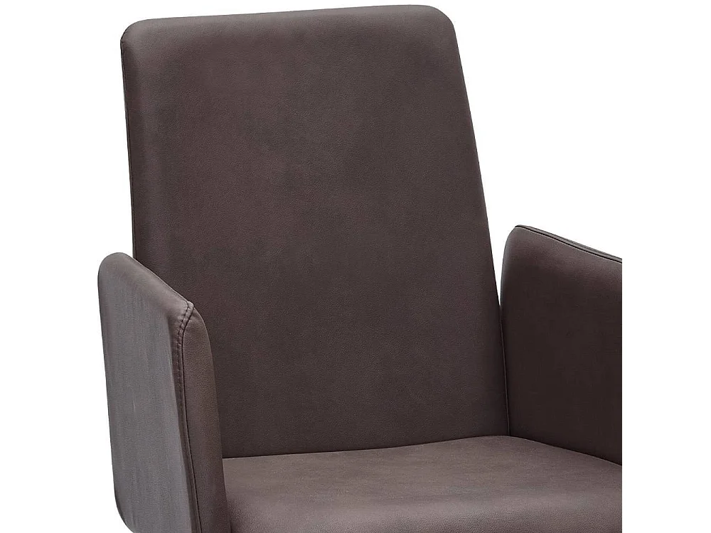 Armlehnstuhl Polsterstuhl in Dunkelbraun aus Microfaser