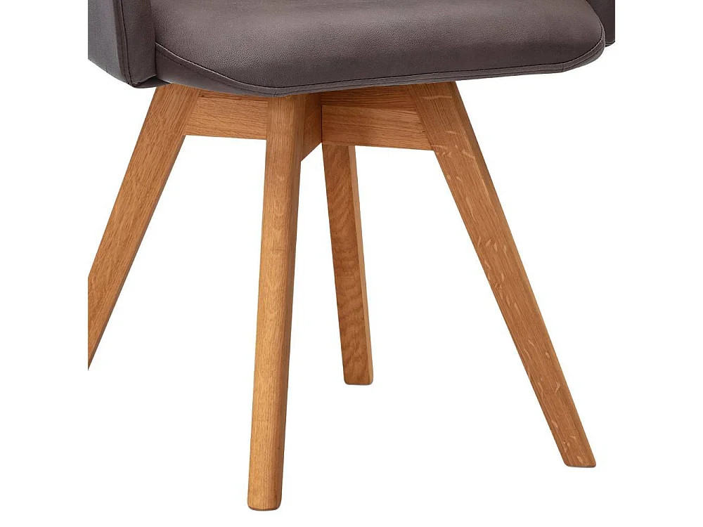 Armlehnstuhl Polsterstuhl in Dunkelbraun aus Microfaser