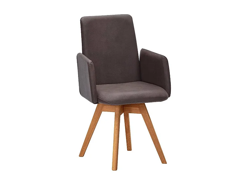 Armlehnstuhl Polsterstuhl in Dunkelbraun aus Microfaser