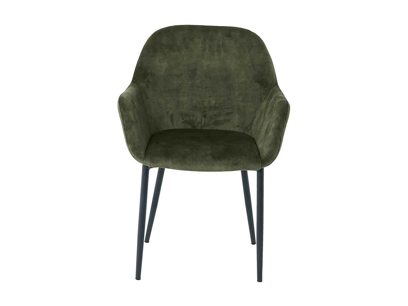 Armlehnenstuhl in Dunkelgrün Samt Gestell aus Metall (2er Set)