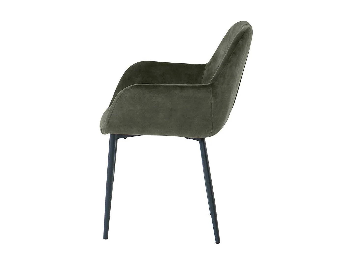 Armlehnenstuhl in Dunkelgrün Samt Gestell aus Metall (2er Set)