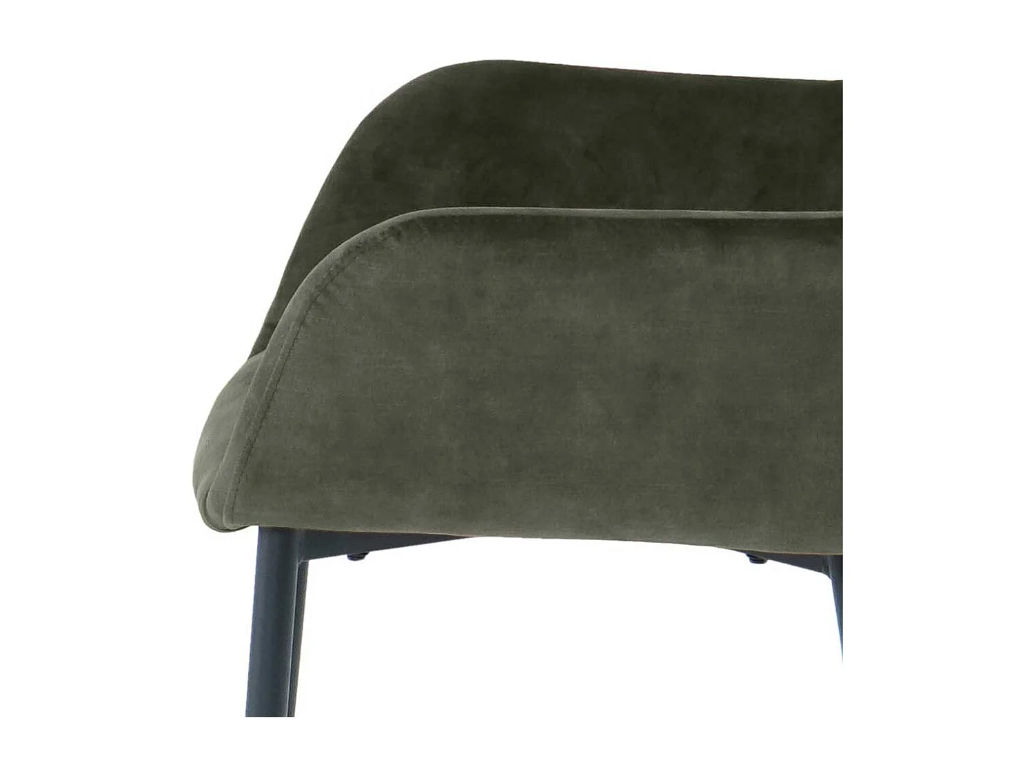 Armlehnenstuhl in Dunkelgrün Samt Gestell aus Metall (2er Set)