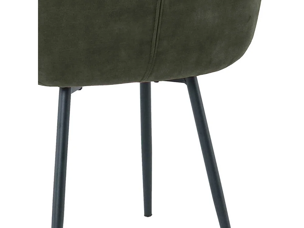 Armlehnenstuhl in Dunkelgrün Samt Gestell aus Metall (2er Set)