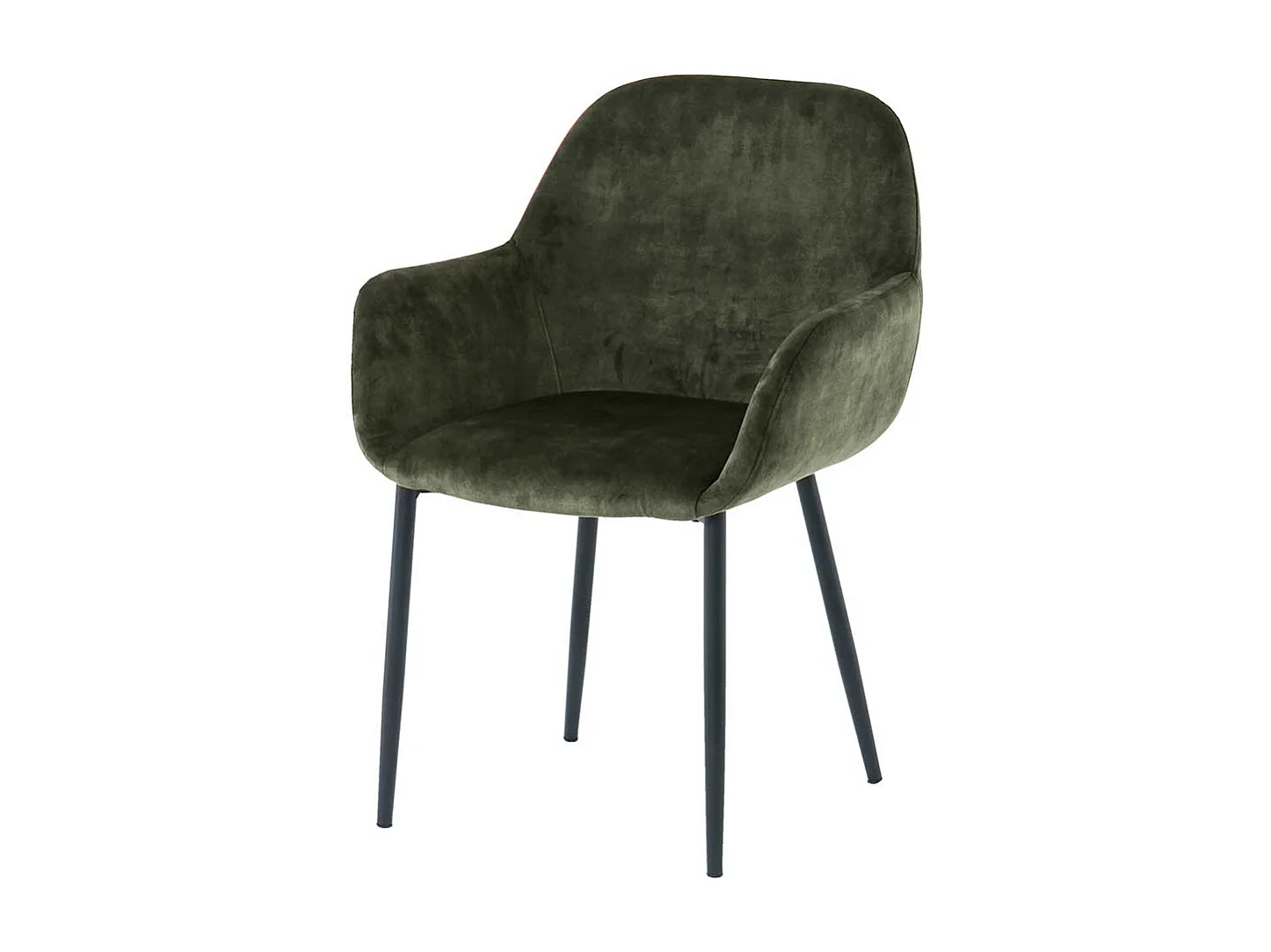 Armlehnenstuhl in Dunkelgrün Samt Gestell aus Metall (2er Set)