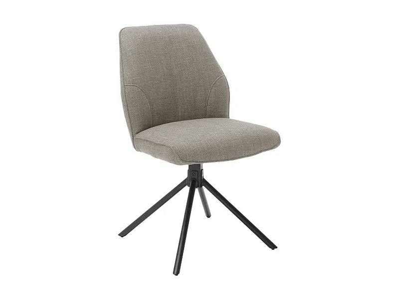 Drehbare Polsterstühle in Hellbraun Webstoff Metallgestell (2er Set)