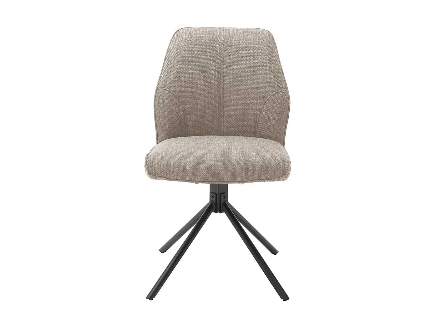 Drehbare Polsterstühle in Hellbraun Webstoff Metallgestell (2er Set)