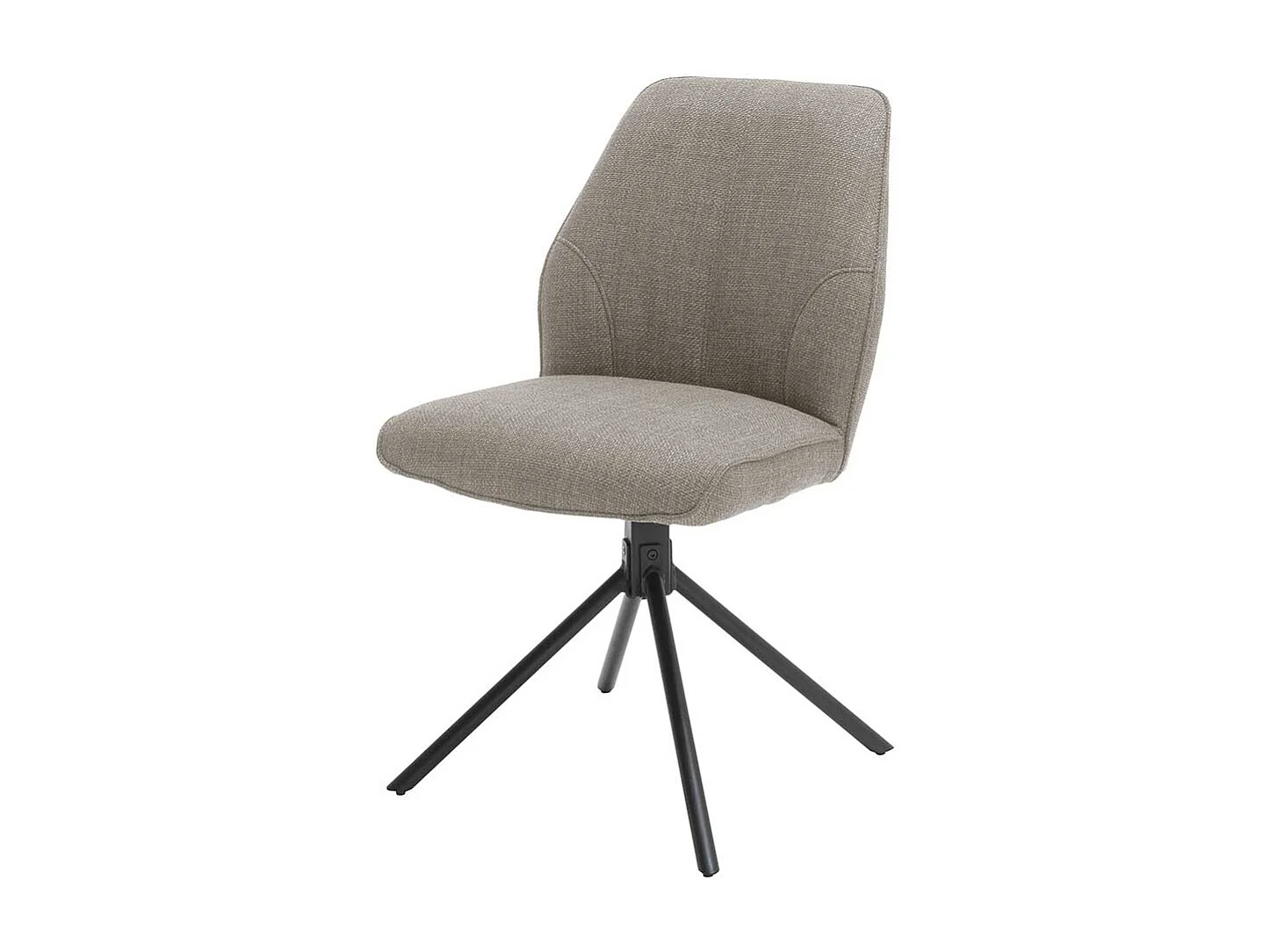 Drehbare Polsterstühle in Hellbraun Webstoff Metallgestell (2er Set)