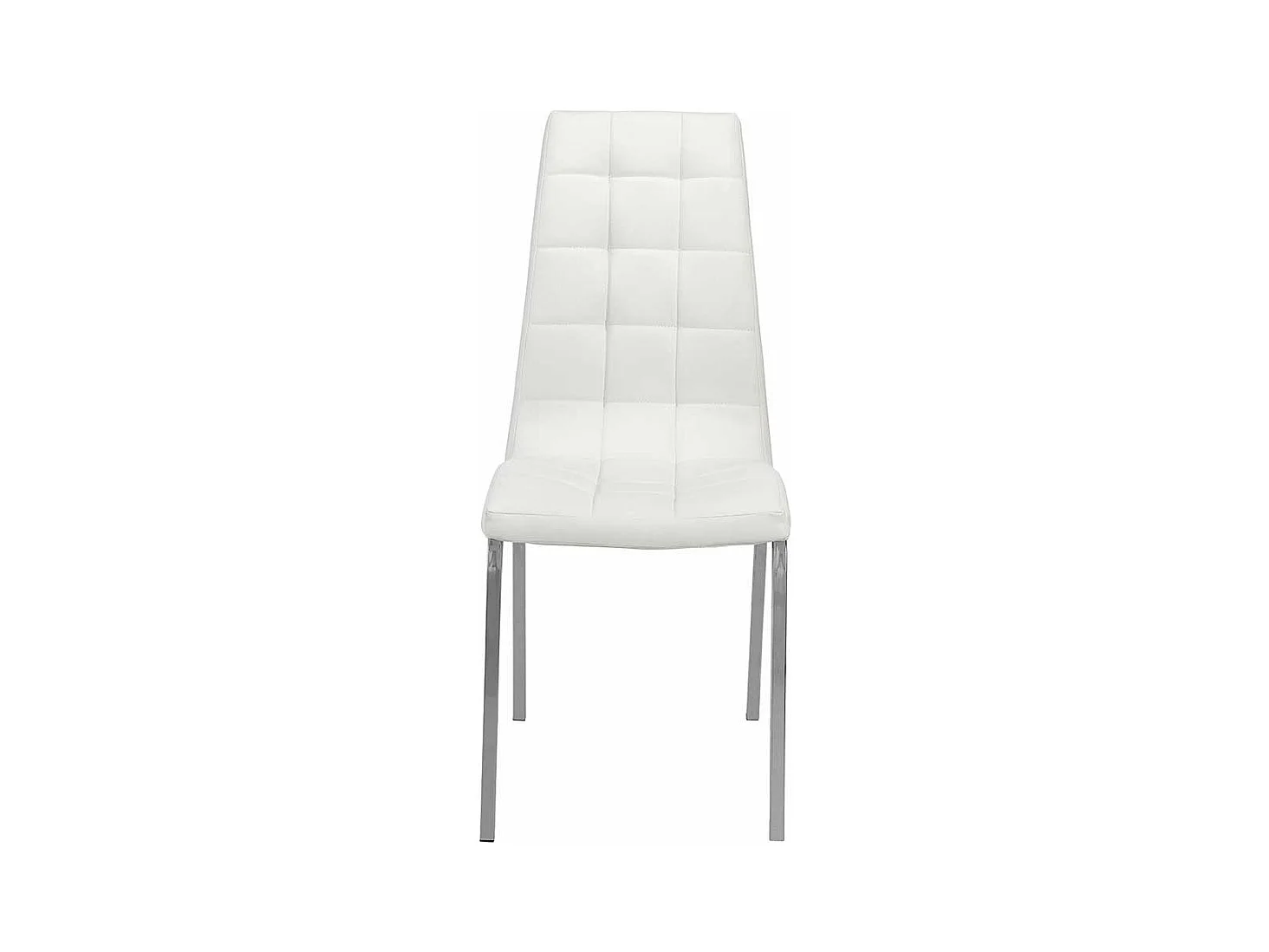 Stuhl Set Esszimmer in Weiß Kunstleder Chromfarben (2er Set)