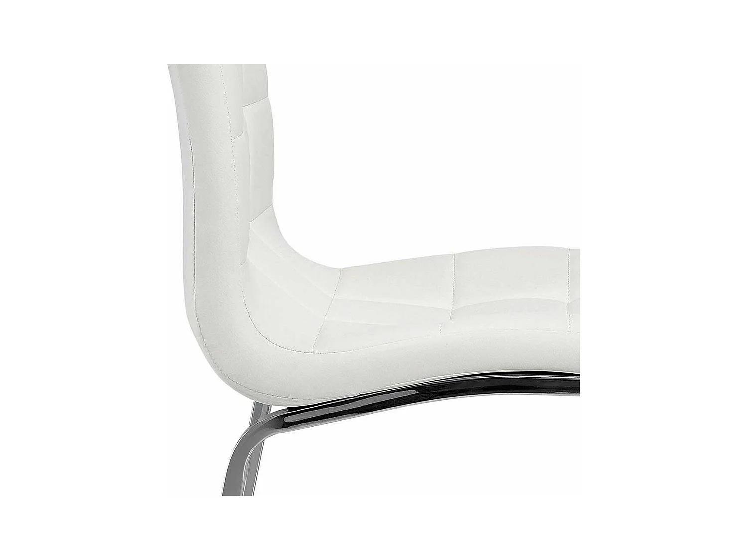 Stuhl Set Esszimmer in Weiß Kunstleder Chromfarben (2er Set)