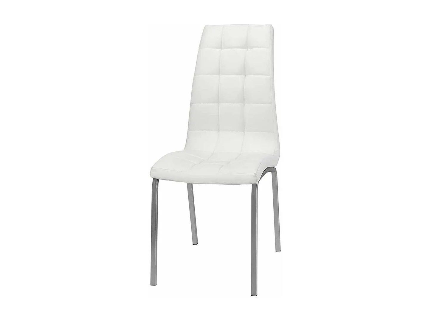 Stuhl Set Esszimmer in Weiß Kunstleder Chromfarben (2er Set)
