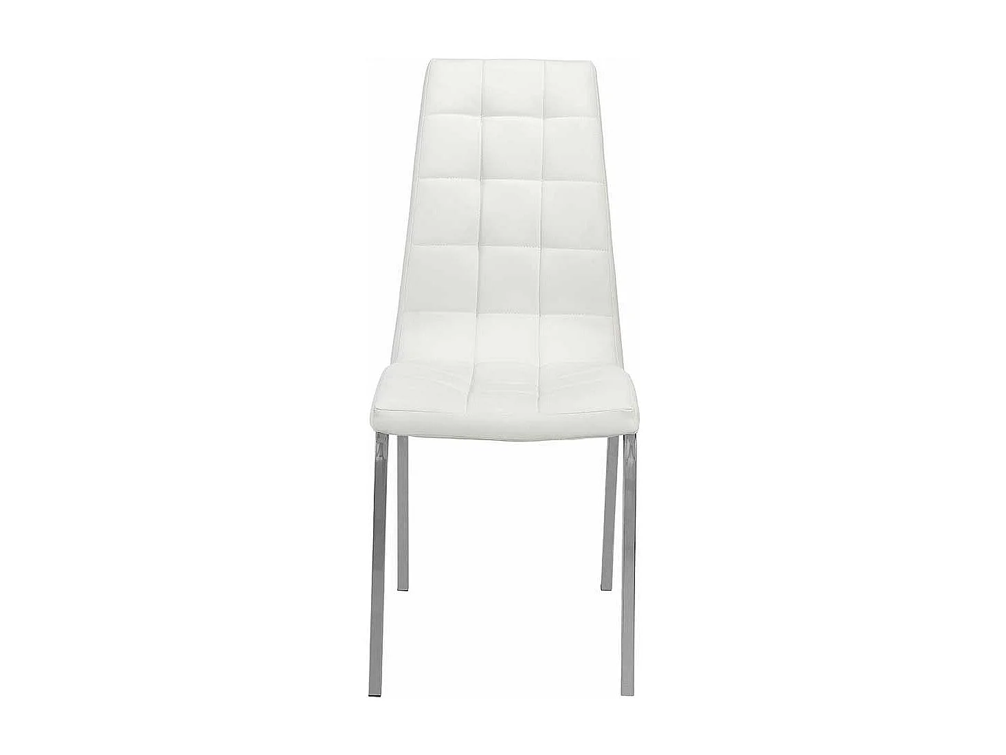 Stuhl Set Esszimmer in Weiß Kunstleder Chromfarben (2er Set)