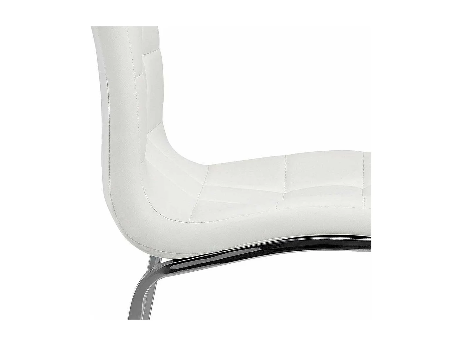 Stuhl Set Esszimmer in Weiß Kunstleder Chromfarben (2er Set)