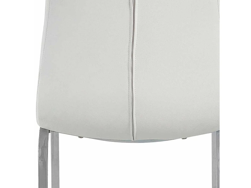 Stuhl Set Esszimmer in Weiß Kunstleder Chromfarben (2er Set)