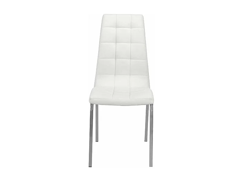 Stuhl Set Esszimmer in Weiß Kunstleder Chromfarben (2er Set)