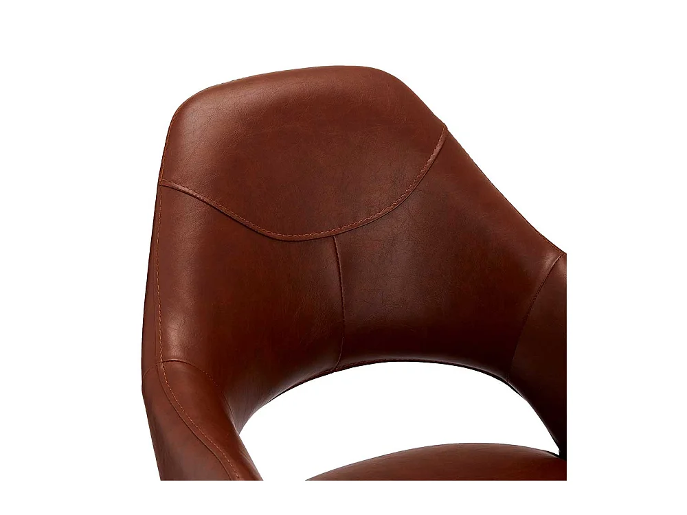 Armlehnen Polsterstühle in Cognac Braun Kunstleder drehbar (2er Set)