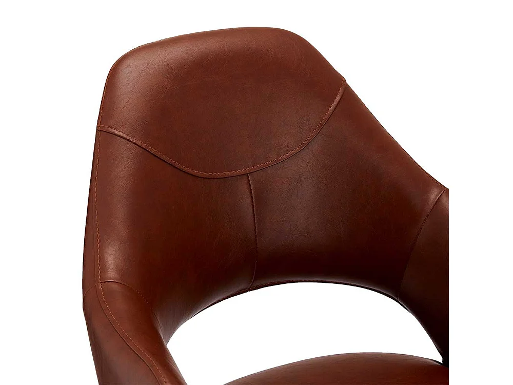 Armlehnen Polsterstühle in Cognac Braun Kunstleder drehbar (2er Set)