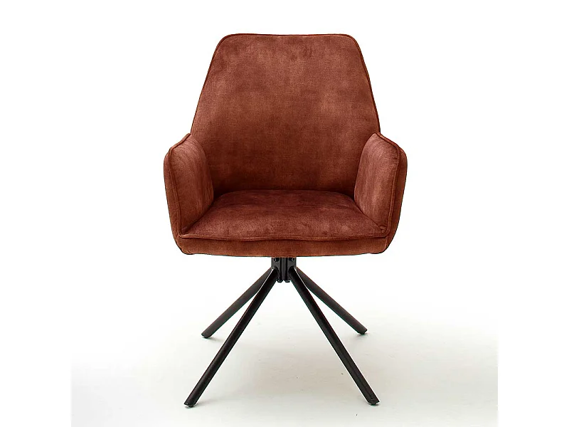 Drehbare Armlehnenstühle in Rostfarben Metallgestell schwarz (2er Set)