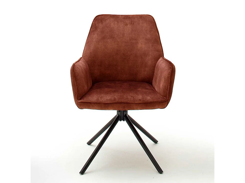 Drehbare Armlehnenstühle in Rostfarben Metallgestell schwarz (2er Set)