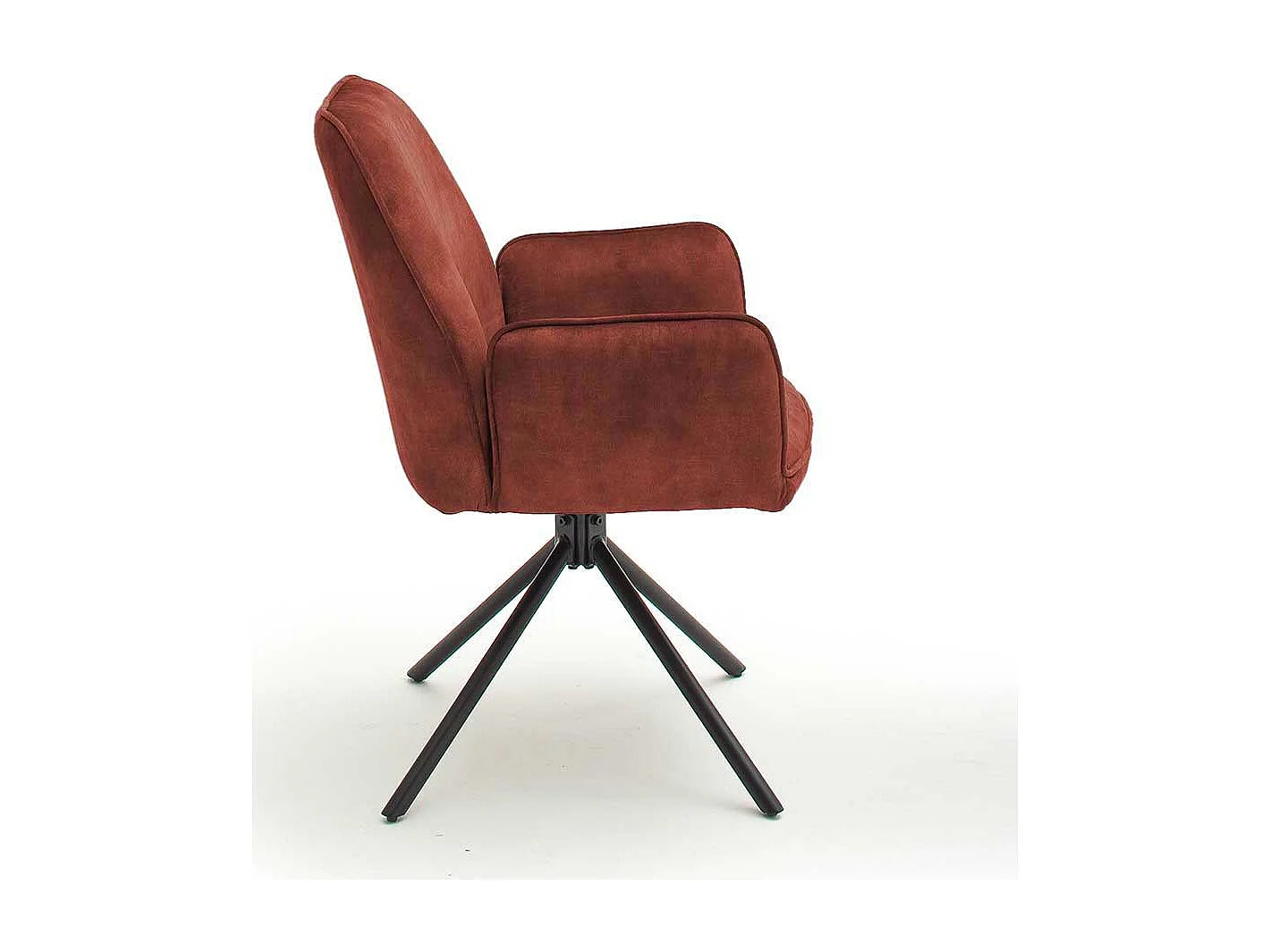 Drehbare Armlehnenstühle in Rostfarben Metallgestell schwarz (2er Set)