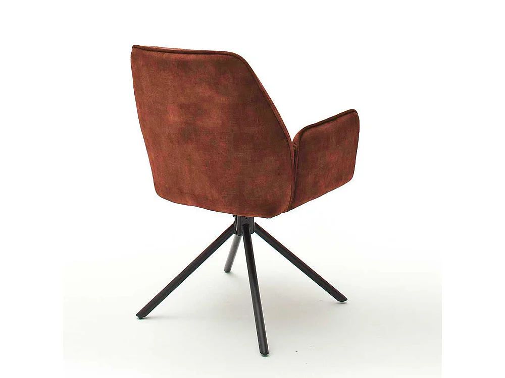 Drehbare Armlehnenstühle in Rostfarben Metallgestell schwarz (2er Set)