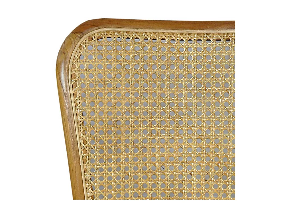 Esstischstuhl aus Teak Massivholz und Rattan Retrostil