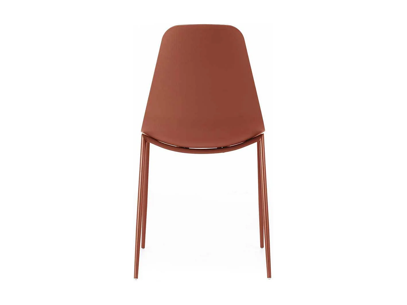 Kunststoffstühle in Rostfarben Gestell aus Metall (4er Set)