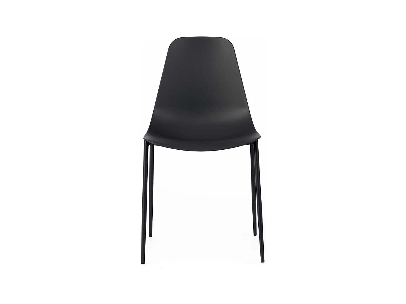 Kunststoff Schalenst�hle in Schwarz Gestell aus Metall (4er Set)