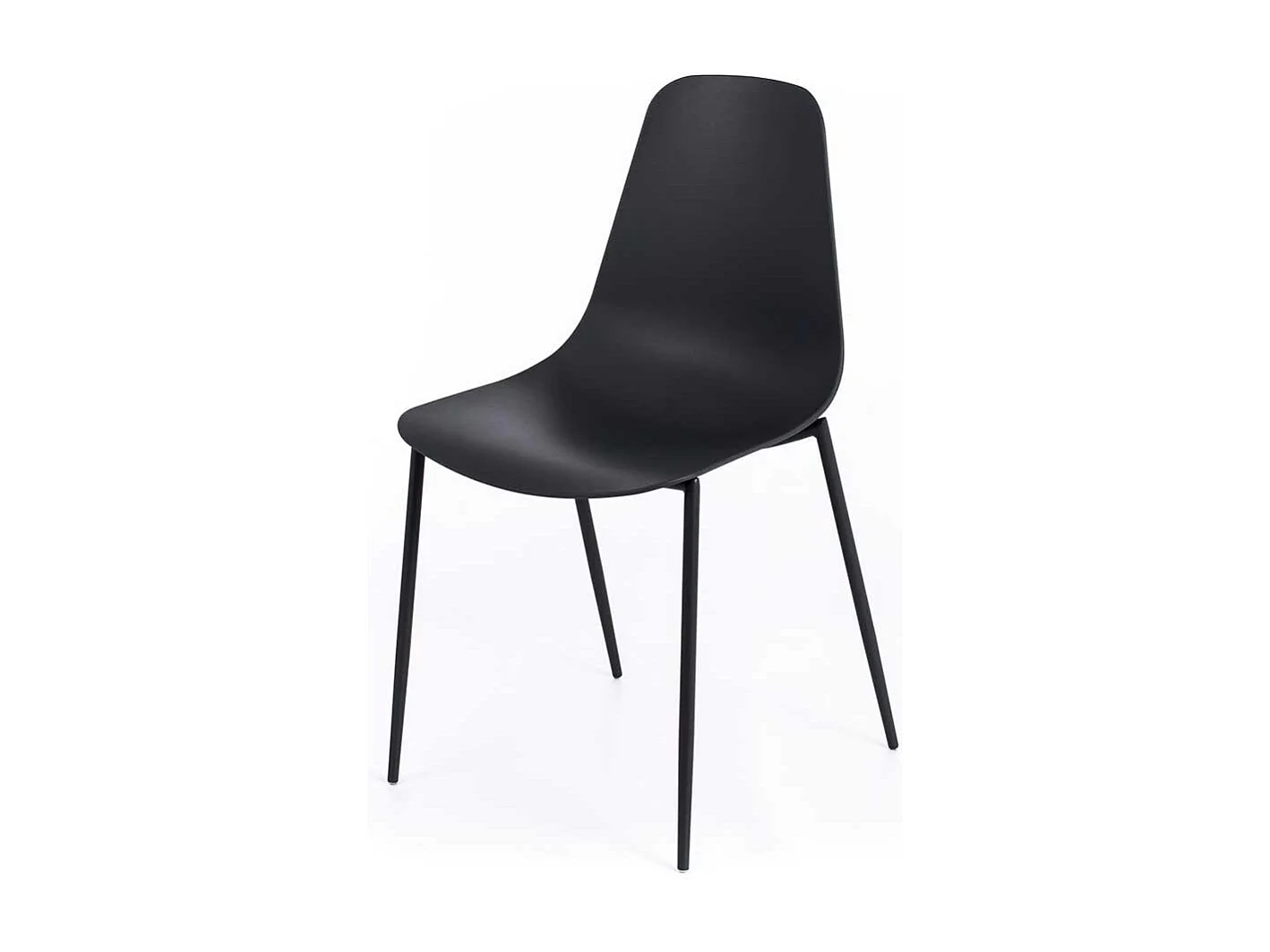 Kunststoff Schalenstühle in Schwarz Gestell aus Metall (4er Set)