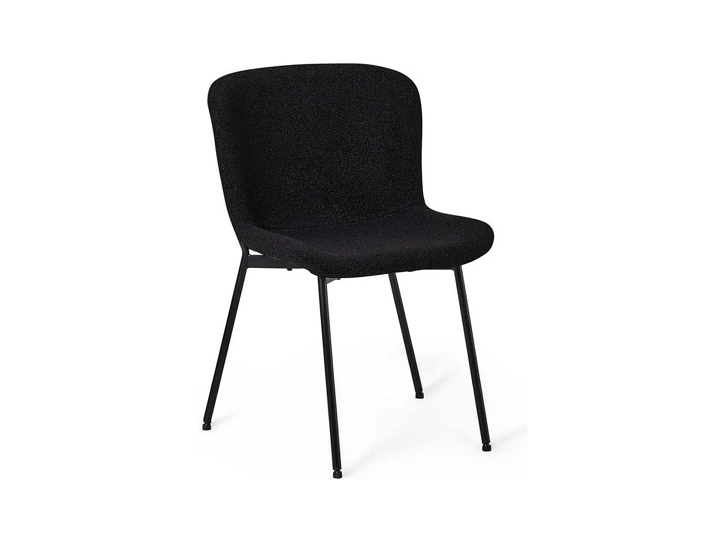 Esszimmerstuhl Stuhl Küche mit gepolsterter Rückenlehne aus Boucle Stoff (2er Set)